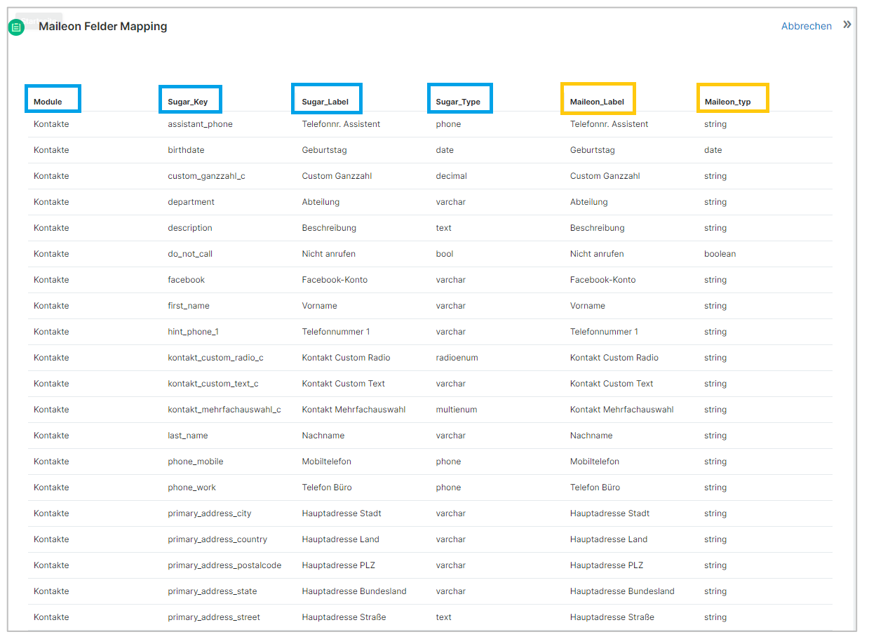 Plugin Field Mapping